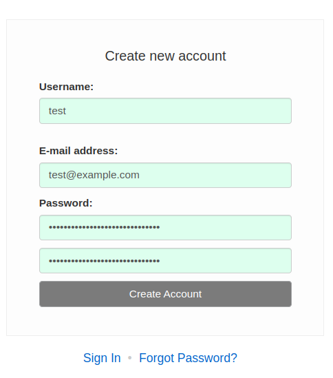 Quay create new account